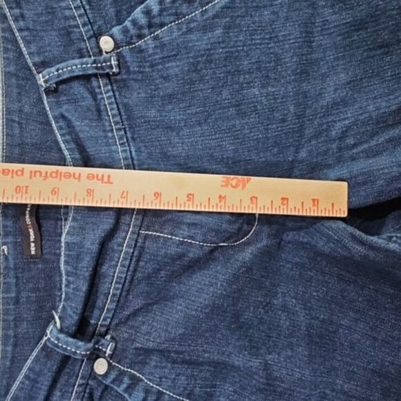 New York & Company Jeans Women's Size 12 (W36 L30) Flare Leg Dark Wash Boho Y2K - Picture 12 of 16